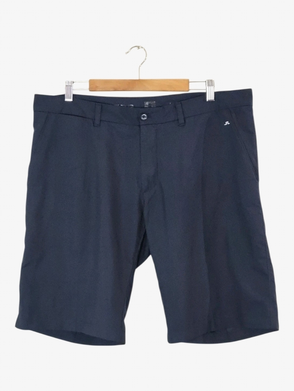 J.Lindeberg Golf Shorts Mens 38 Navy Blue Performance Stretch Chino Flat Front